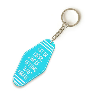 Teal & White Get in Loser Motel Keychain #ACK-HOTEL-TEALWHT-GETIN
