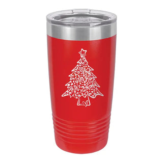 Leopard Christmas Tree 20oz Tumbler #TWB20-LPRDCT-RED