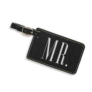 Mr. Black Leatherette Luggage Tag #L604-BLK-MR