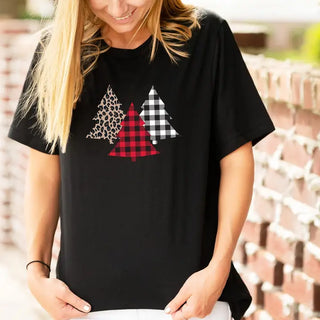 Christmas Tree Trio T-Shirt #HPTS-BLKLG-TREE