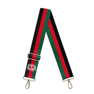 Black, Red & Green Stripe Crossbody Strap