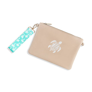 Turtle Tan Madeline Wristlet #PACK-191TAN-TUR24-MTPALM