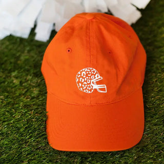 Orange Leopard Helmet Cap #M190VL-ORG-LHWHT