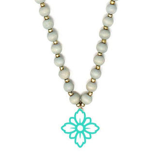 Mint Flower Sage Grey Jennifer Necklace #ACN-GRW-FLW-MT