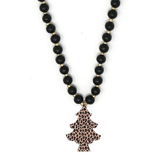 Leopard Tree Black Jennifer Necklace #ACN-BLKW-CTREE-LPRD