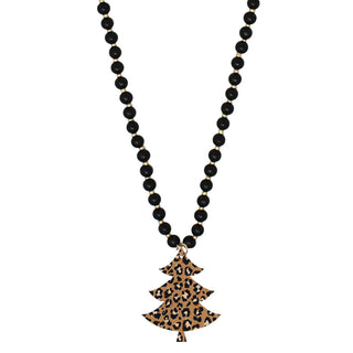 Spotlight Leopard Tree Black Jennifer Necklace #ACN-BLKW-TREE-LPRD23