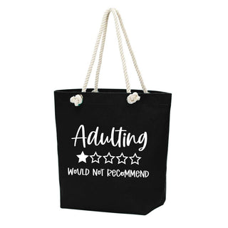 Adulting Black Castaway Tote #HP734-BLK-ADULT