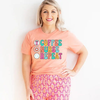Coffee, Nurse, Repeat T-Shirt #HPTS-LTPKLG-CNR