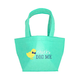 Chicks Dig Me Felt Easter Tote #M959VL-BLK-DCHICK