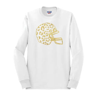 Gold Leopard Helmet Long Sleeve Shirt #HPLS-BLKLG-GDHEL