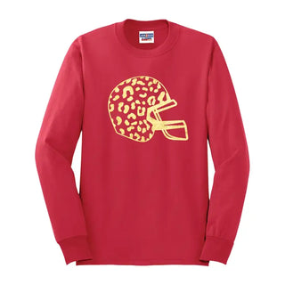 Gold Leopard Helmet Long Sleeve Shirt #HPLS-BLKLG-GDHEL