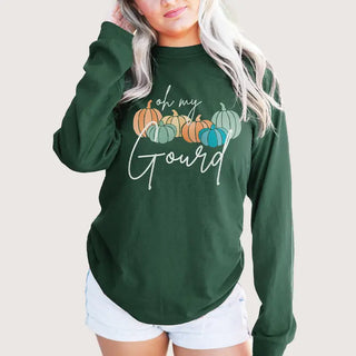 Oh my Gourd Dark Green Long Sleeve 9 pc Set #PACK-LSDGRN-GOURD