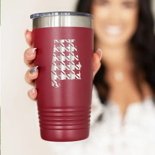 Houndstooth Alabama Garnet Tumbler #TWB20-HOUNDAL-GAR