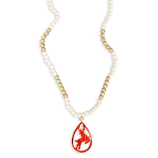 Mirrored Red Reindeer Tori Necklace #ACN-100-DEER-MRRED