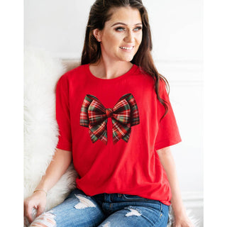Tartan Bow Red T-Shirt 9 pc Set #PACK-RED-TNBOW