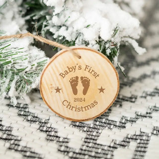 2026 Baby’s First Christmas Wood Ornament - 4 PC SET #LOR-S4W-BABY26 - Ornament