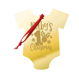 2026 Gold Mirror Baby’s First Christmas Personalized Ornament #ACOR-PERS-BABY23-MRGD - Ornament