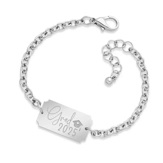 2026 Grad Bracelet #ACB-ABGD-GRAD26-MRGD - Silver - Link & Chain Bracelet