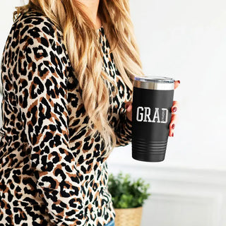 2026 Graduation Tumbler Custom Grad Year 20oz Cup Senior Gift #TWB20-GRAD25-BLK - Insulated Mug/Tumbler