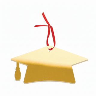 2026 Mirrored Gold Grad Cap Graduate Personalized Ornament #ACOR-PERS-GRADCAP26-MRGD - Ornament