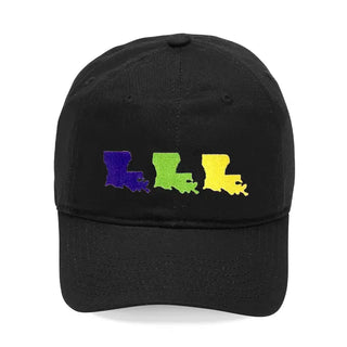 Black Louisiana Cap #M190VL-BLK-LA