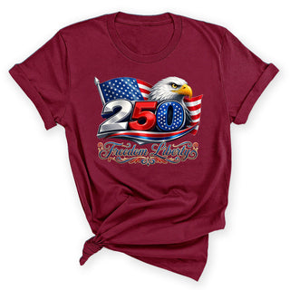 250 Eagle Flag Shirt Patriotic American Freedom Graphic Tee #HPTS43-250FEH - Small / Garnet - Screen Printed T-Shirt