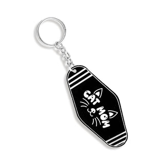 Cat Mom Keychain #ACK-CATM-BLKWHT