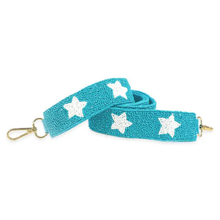 Aqua Star Beaded Crossbody Strap #MNA107VL-AQ