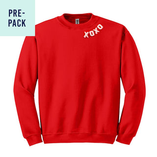 XOXO Embroidered Red Sweatshirt 9 pc Set #MPACK-SWRED-XOEMB