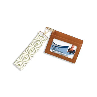 Camel Wallet with Sage Diamond Wristlet Strap #PACK-209CAM-SAGEDI