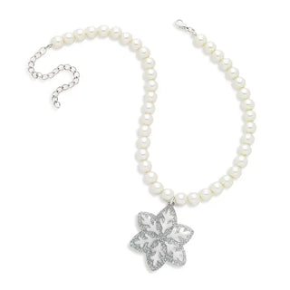 Holographic Glitter Snowflake Necklace #ACN-PRL-SNOW-HOLGL