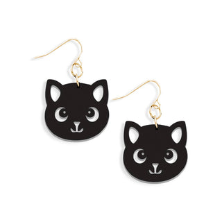 Black Purr-fect Earrings #ACE-300GD-CAT-BLK