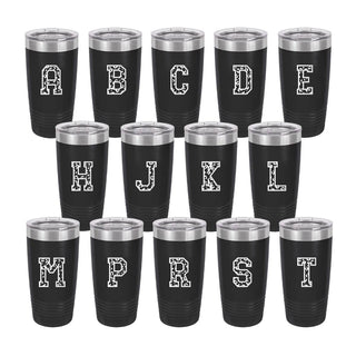 Varsity Single Initial Tumbler #TWB20-VAR-A-BLK