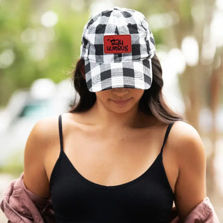 Bah Humbug Black Buffalo Check Cap #L190-BKCHK-P111-HUMB