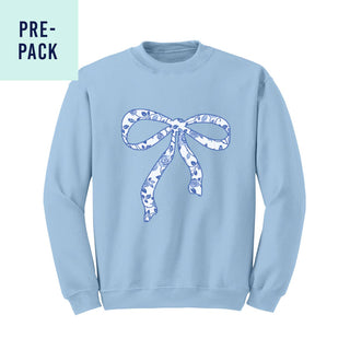 Blue Floral Bow Light Blue Sweatshirt 9 pc Set #PACK-SWLTBLU-BLUFLRBOW