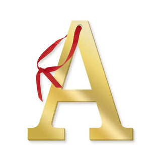 4.5’’ Tall Initial Christmas Ornaments - 5 Colors #ACOR - Gold / A - Ornament