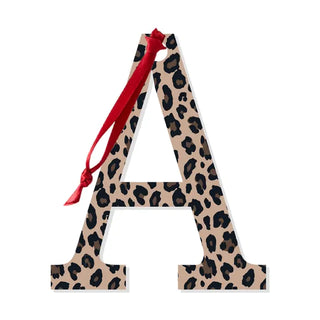 4.5’’ Tall Initial Christmas Ornaments - 5 Colors #ACOR - Spotlight Leopard / A - Ornament