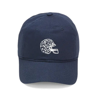 Navy Leopard Helmet Cap #M190VL-NAVY-LHWHT