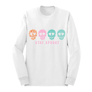 Skull Stay Spooky Long Sleeve Shirt #HPLS-BLKSM-STSP23