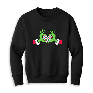 Grinchy Kind of Love Kid's Sweatshirt #HPSW-KDBLKMED-KDGHEART