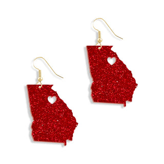Heart Georgia Earrings #ACE-300GD-HRTGA-REDGLT