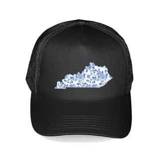 Blue Floral Kentucky Trucker Hat #L197-HTBLUFLRKY