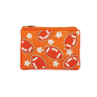 Orange Football Coin Purse #MNA0193-FBORG