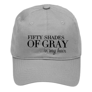 50 Shades of Gray Hair Hat Funny Embroidered Black Baseball Cap #M190-50SHA - Gray - Baseball Cap - Unisex