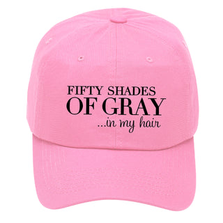 50 Shades of Gray Hair Hat Funny Embroidered Black Baseball Cap #M190-50SHA - Pink - Baseball Cap - Unisex