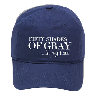 50 Shades of Gray Hair Hat Funny Embroidered Black Baseball Cap #M190-50SHA - Navy - Baseball Cap - Unisex