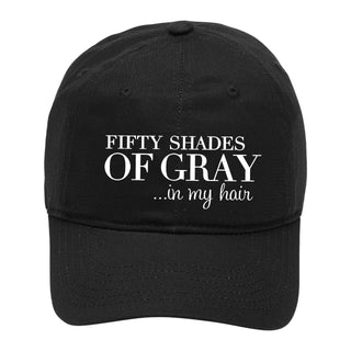 50 Shades of Gray Hair Hat Funny Embroidered Black Baseball Cap #M190-50SHA - Black - Baseball Cap - Unisex