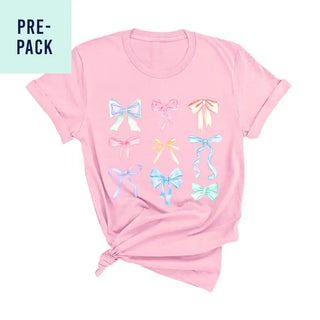 Darling Bow Light Pink T-Shirt 9 pc Set #PACK-LTPK-DARBOW