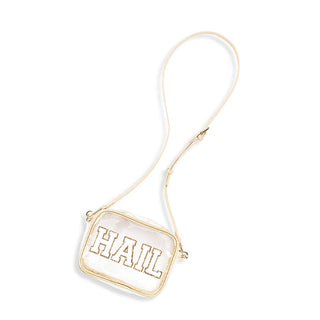 Hail Varsity Letters Gold Clear Blair Purse #PACK-707CLRGD-VHAIL