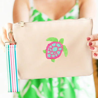 Multicolor Turtle Tan Madeline Wristlet #PACK-191TAN-TUR-TUL